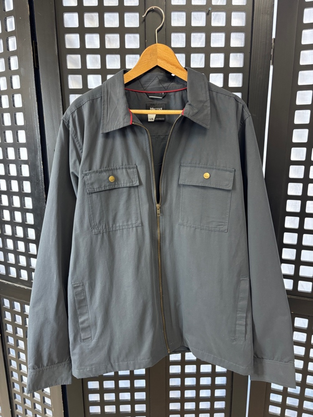 🩶Marmot Matson Jacket Men's Large Gray Zip Front Casual Outdoor Lightweight🩶